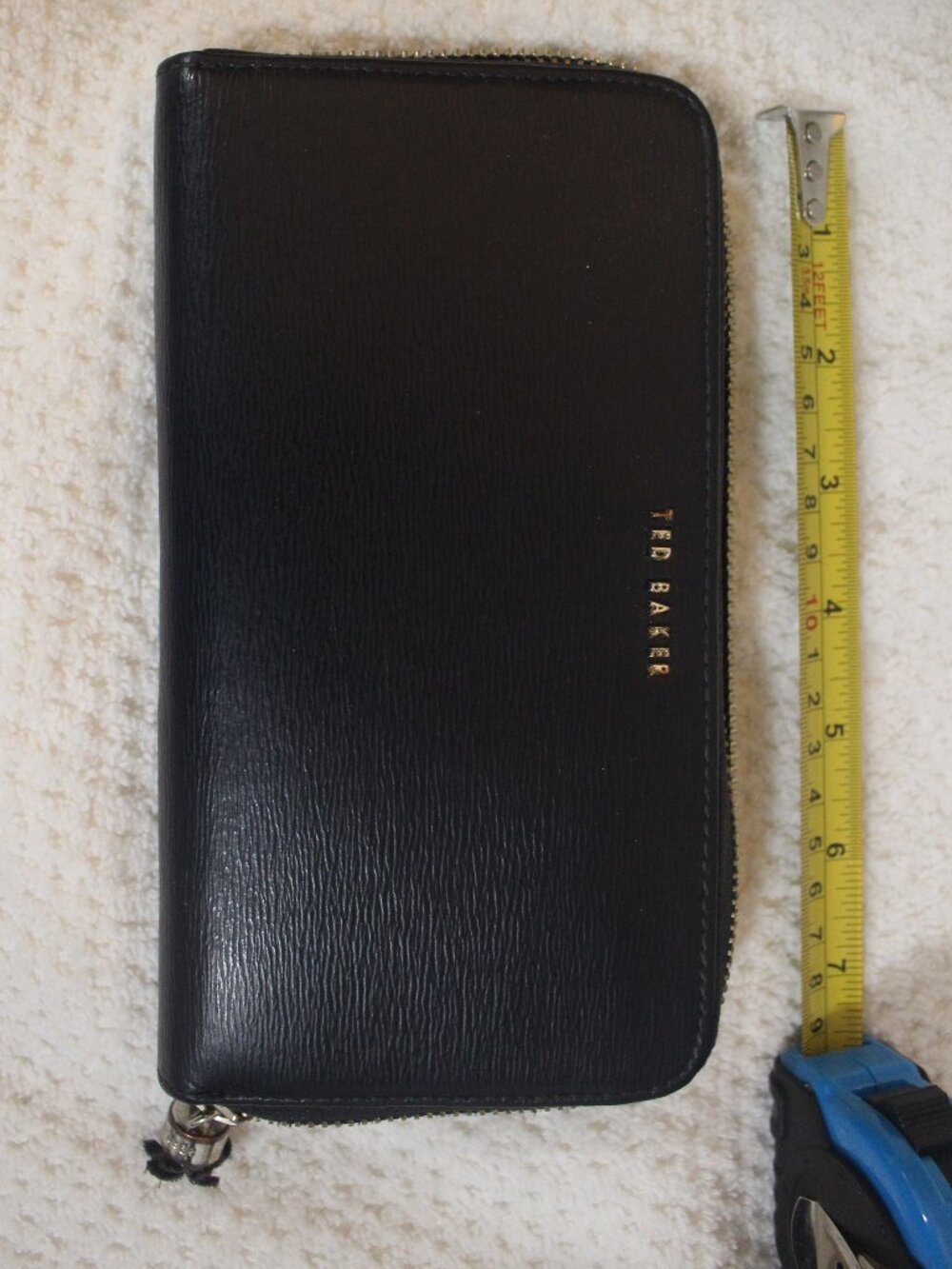 Ted Baker Black Textured Zip-Around Organizer Wallet